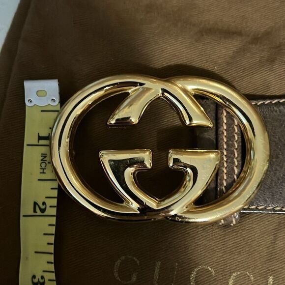Gucci Vintage Web GG Elastic And Leather Belt - Picture 8 of 9